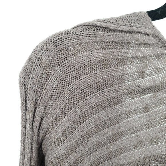 *Repair* Free People Oversized Ribbed Knit Open Cardigan S Blackberry Heather - Picture 11 of 16